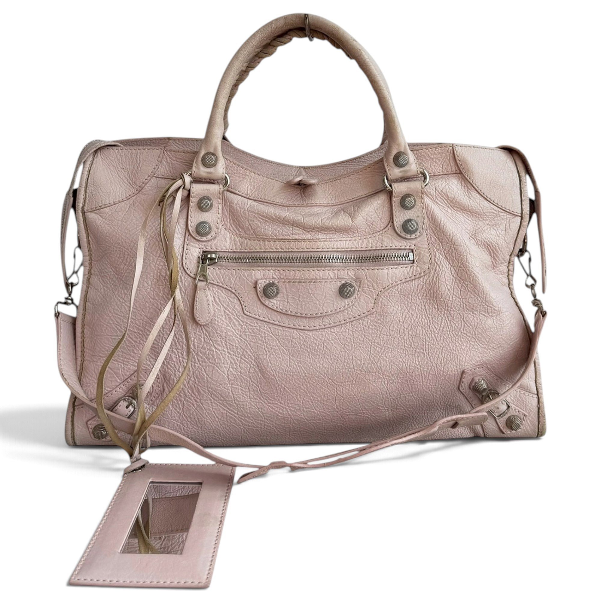 City leather handbag