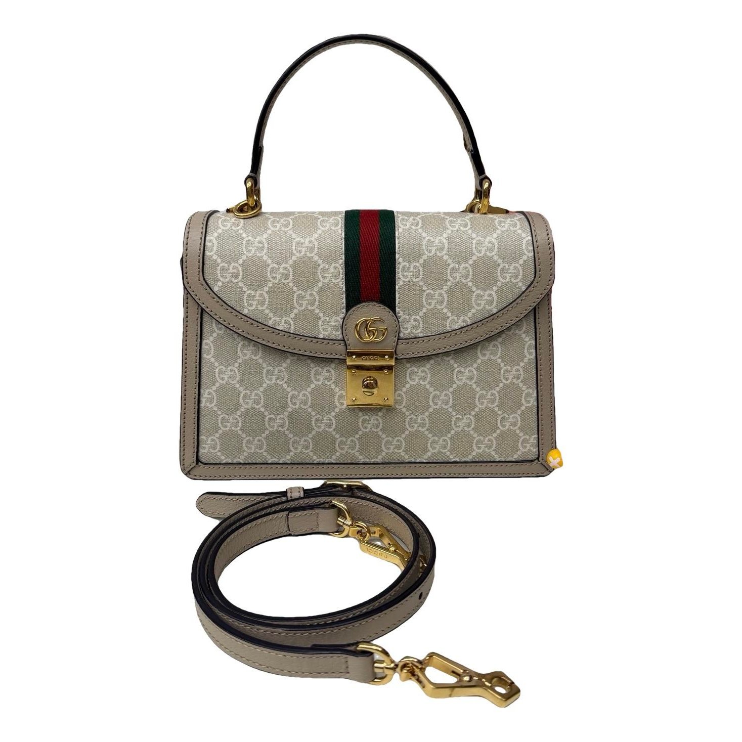 Ophidia Flap Top Handle leather handbag