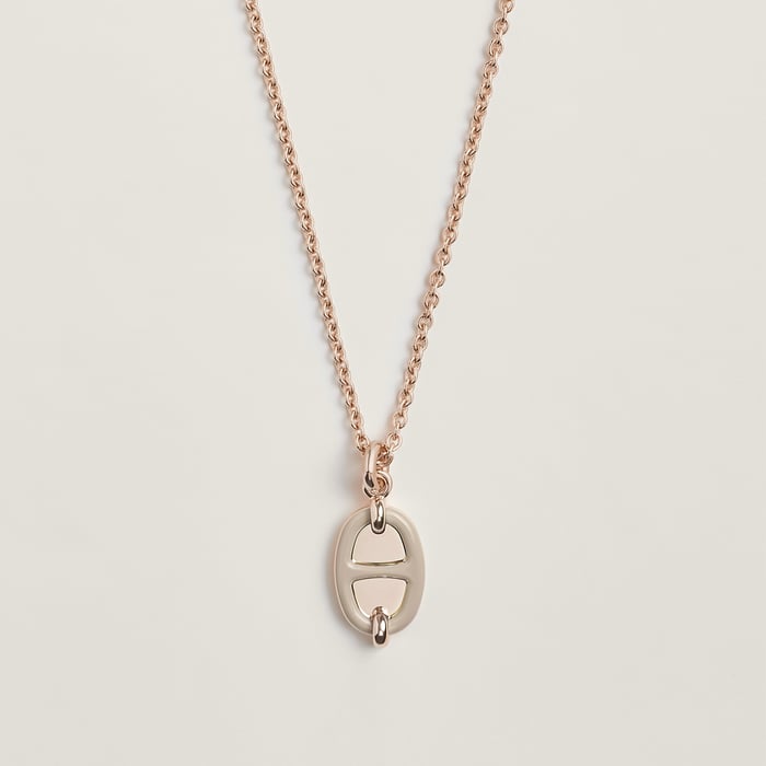 Marron Glacé Mini Maillon Pendant, Small Model