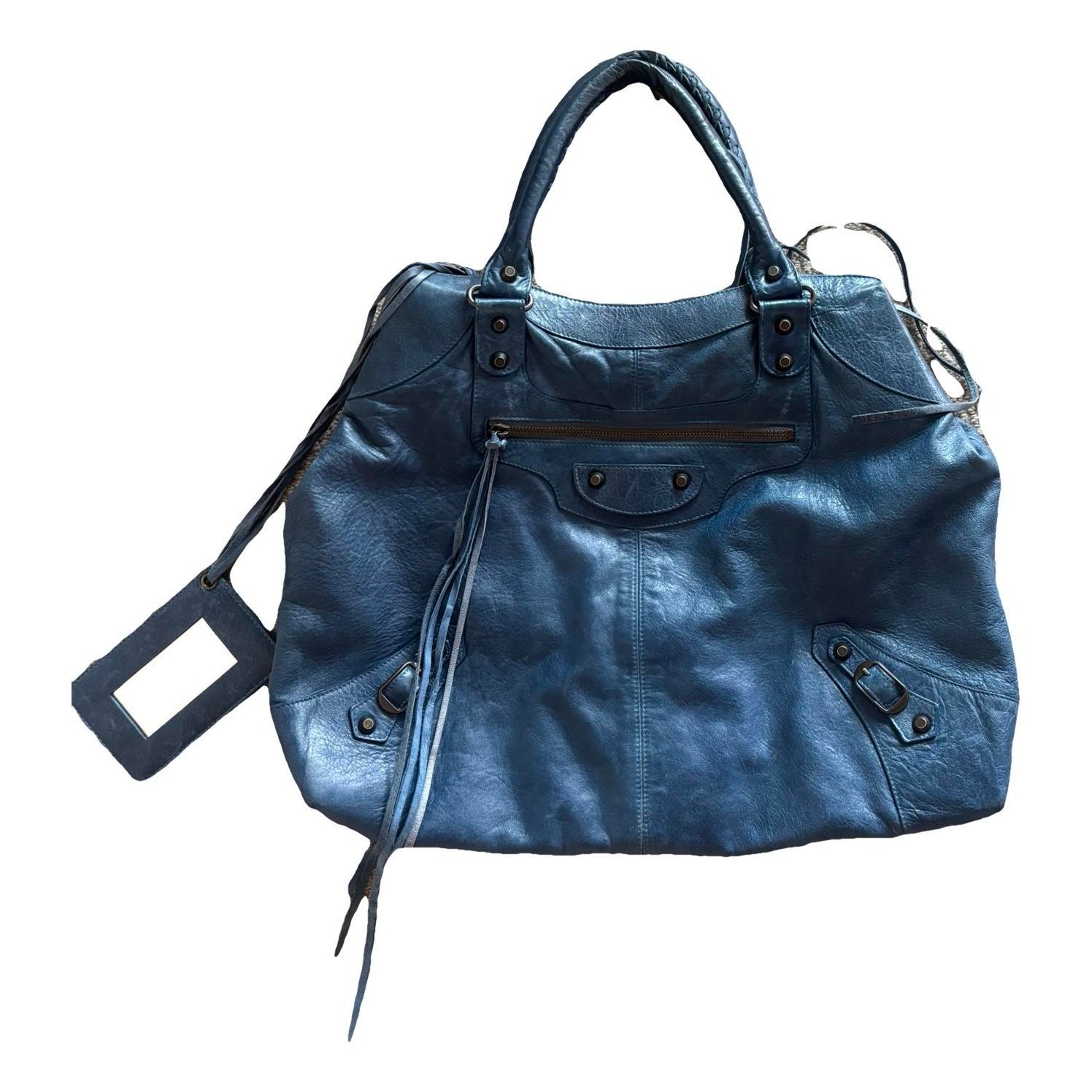 City leather handbag