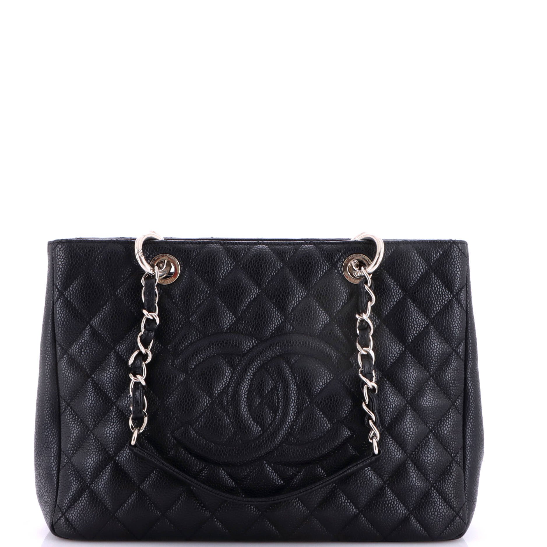 Grand Shopping Tote Quilted Caviar