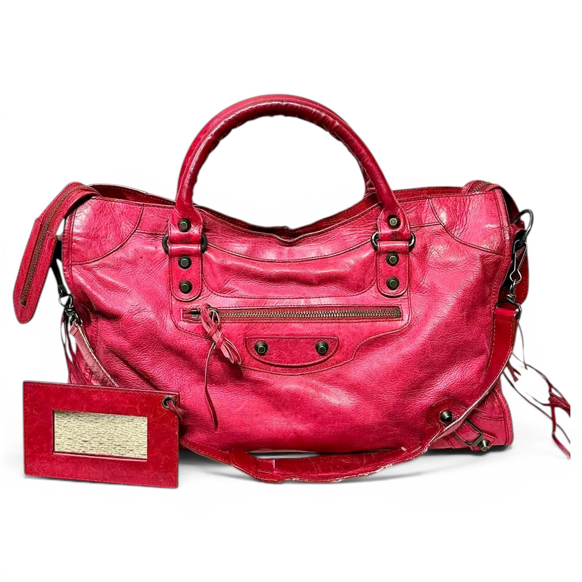 City leather handbag