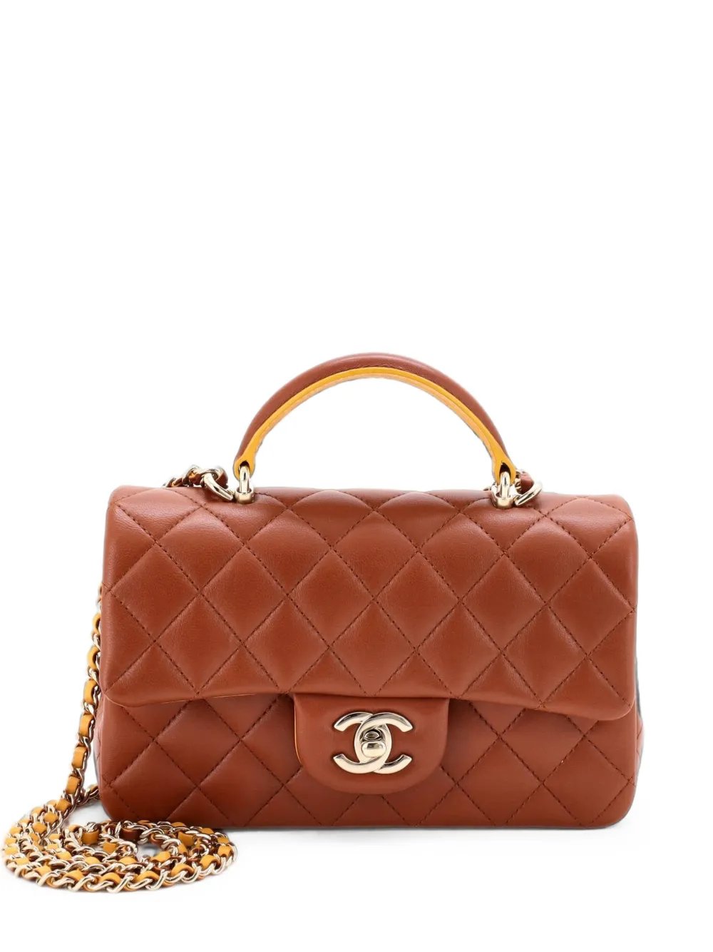 Classic Single Flap Top Handle Bag Quilted Lambskin Mini shoulder bag