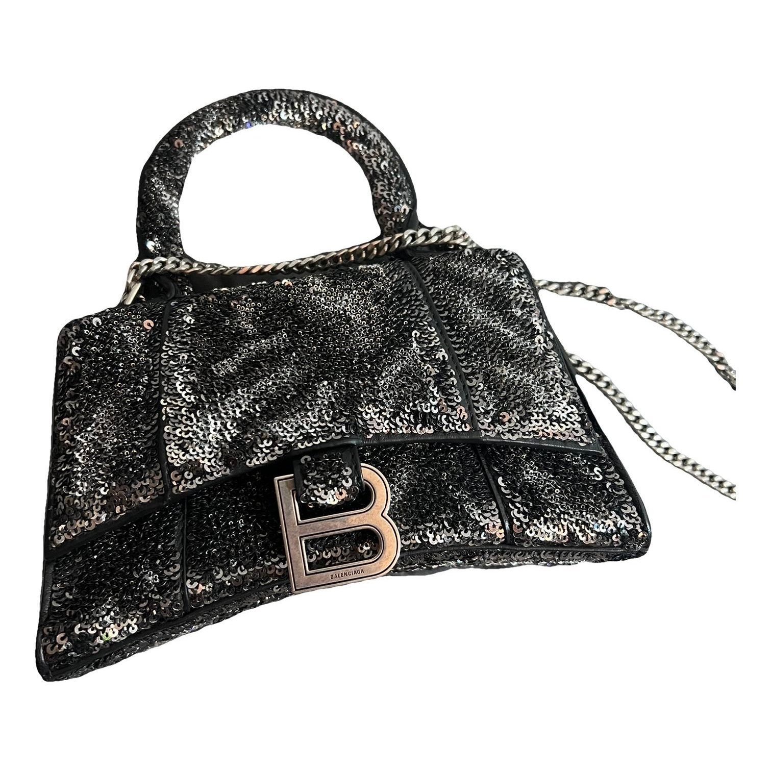 Hourglass leather handbag