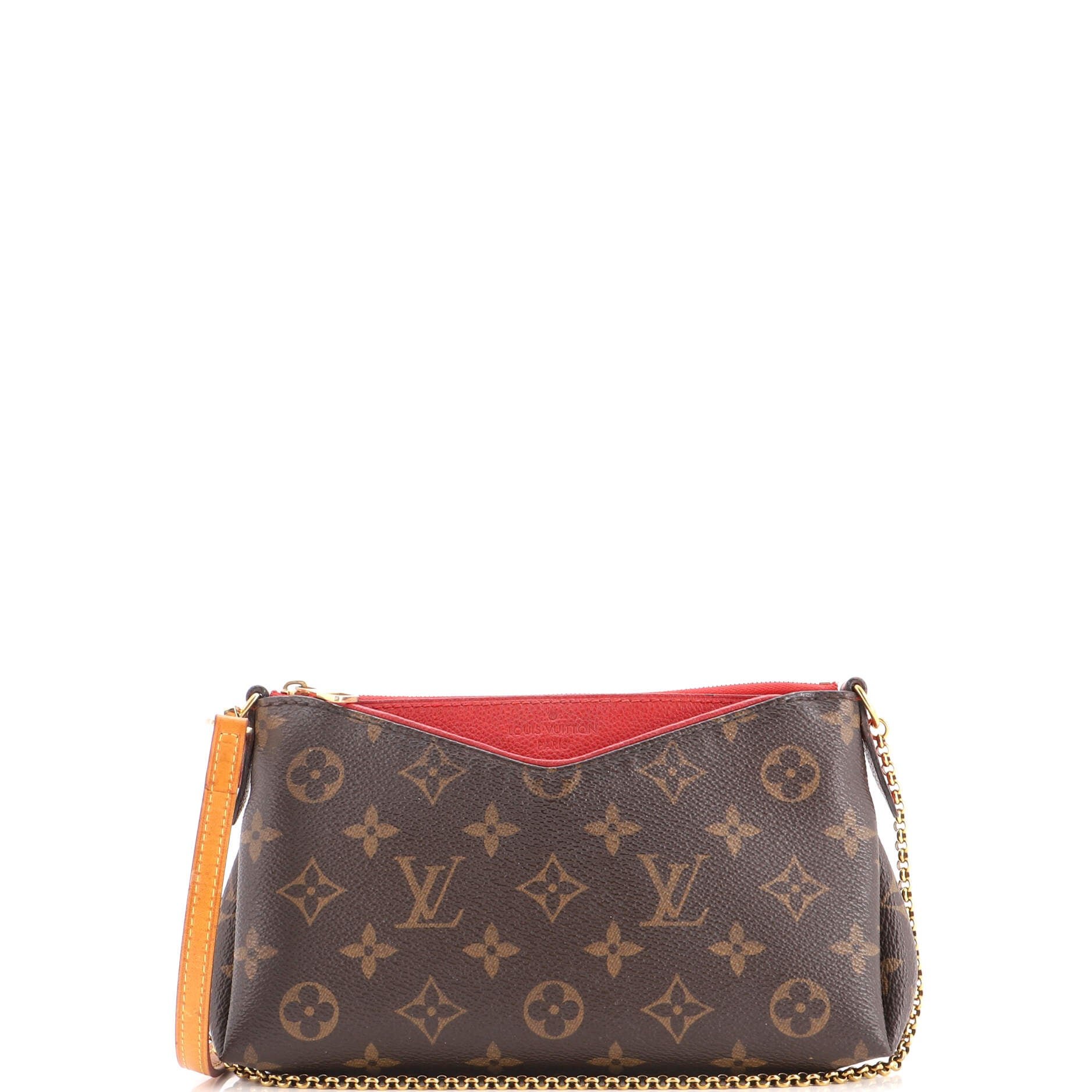 Louis Vuitton Pallas Clutch Monogram Canvas with Leather