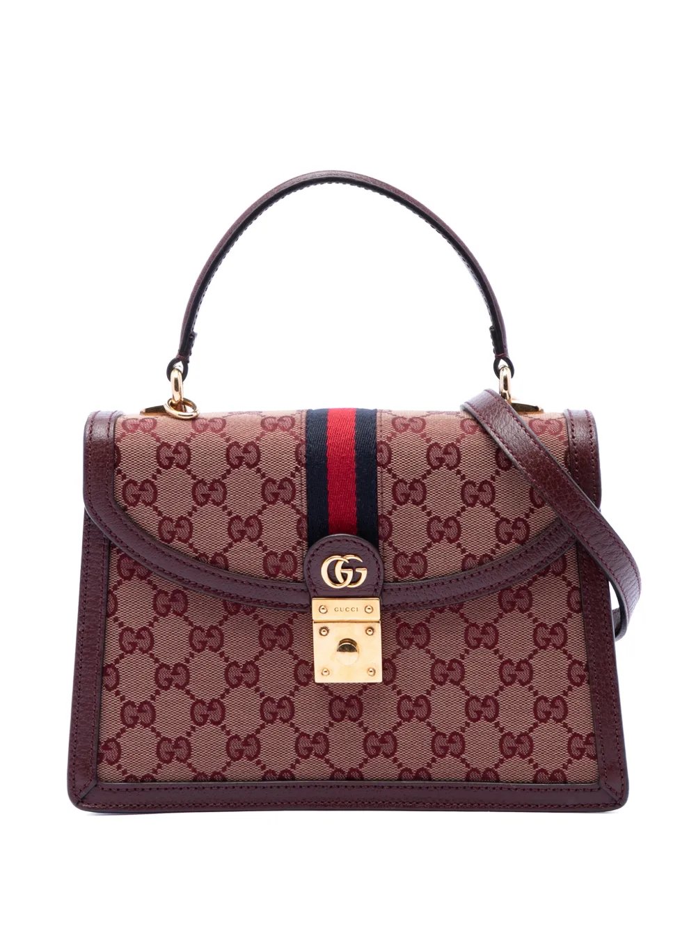 2016-2026 Small GG Canvas Web Ophidia Top Handle Flap satchel