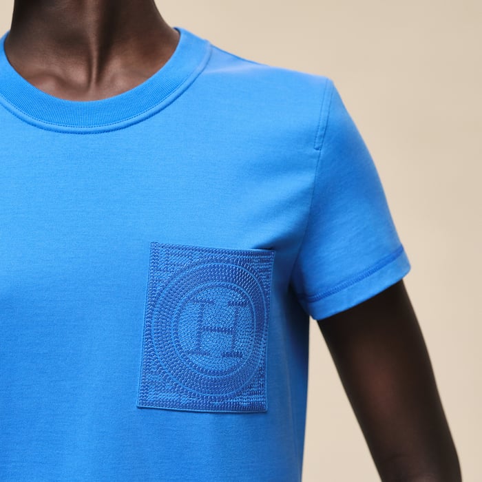 Bleu Cobalt Embroidered Pocket T-shirt