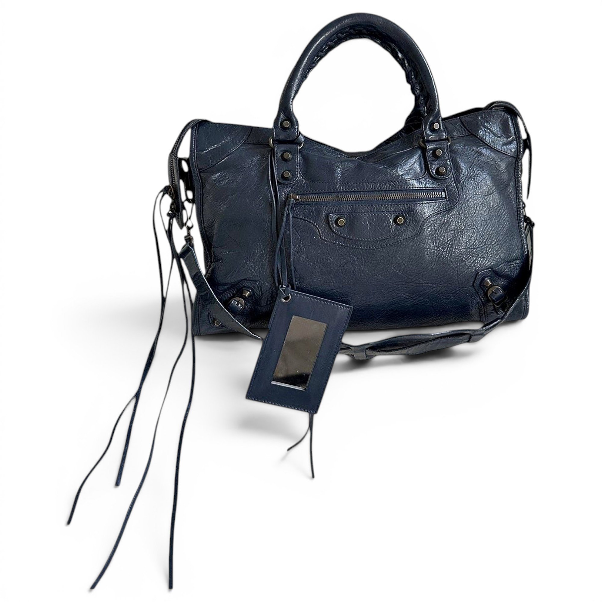 City leather handbag