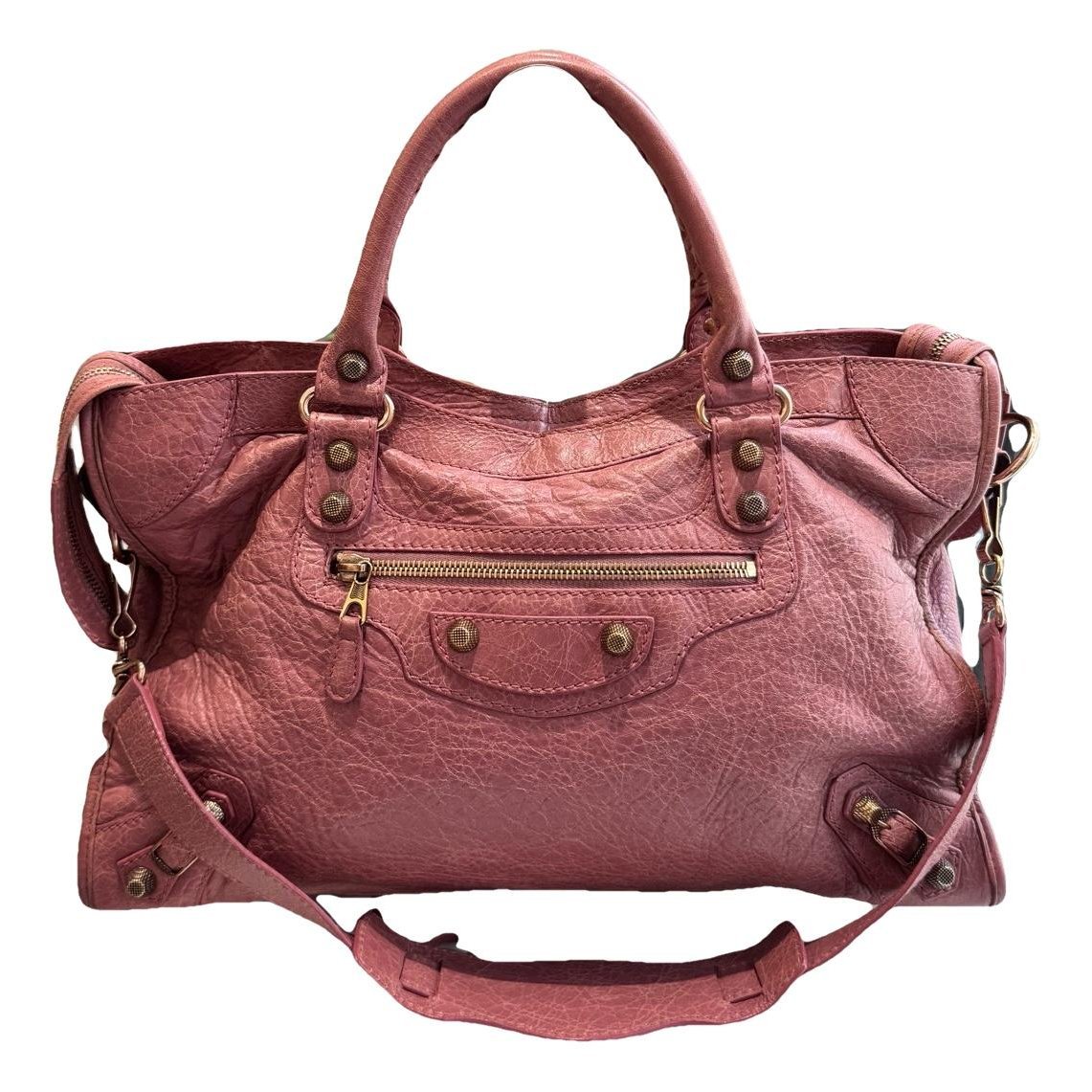 City leather handbag