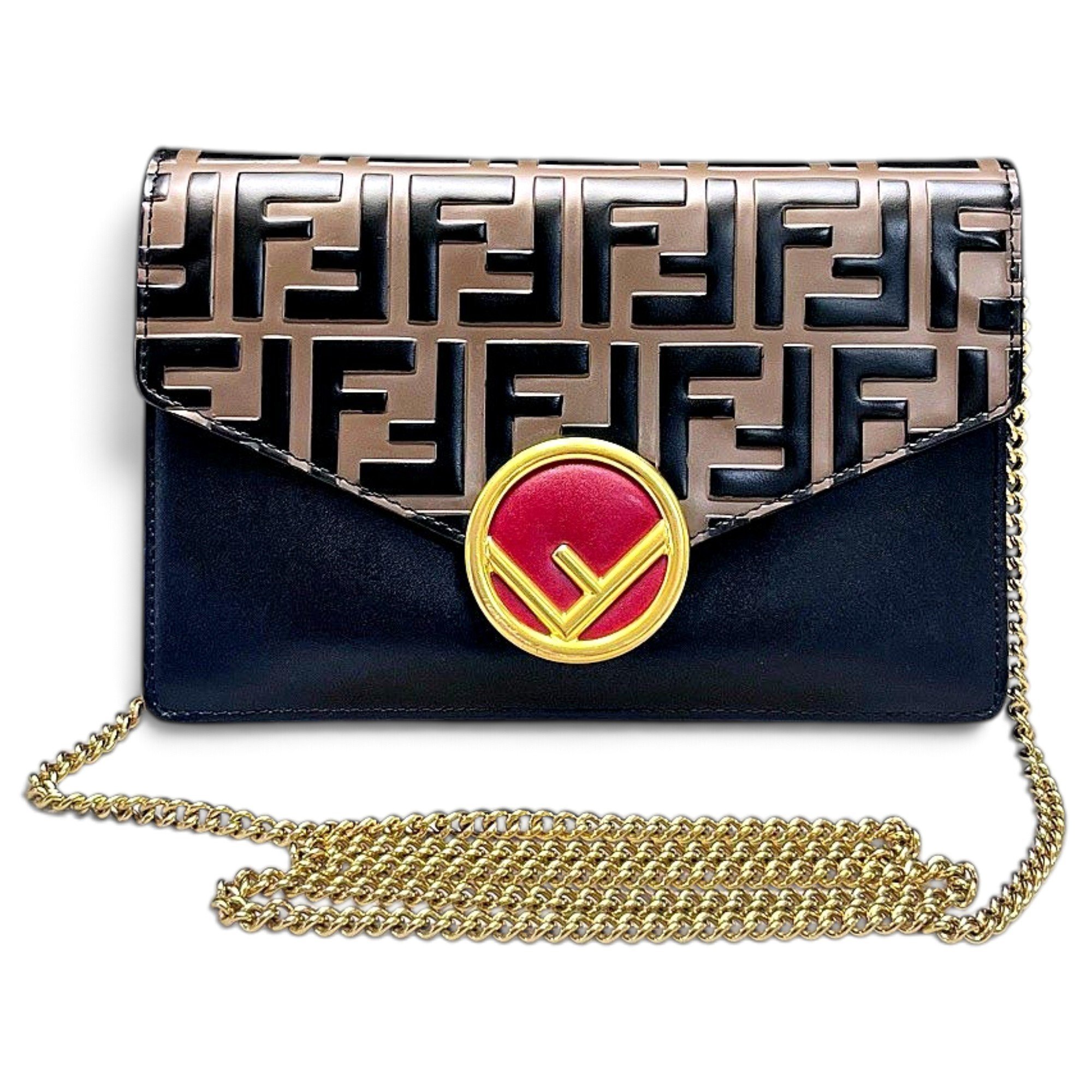 Wallet On Chain leather handbag