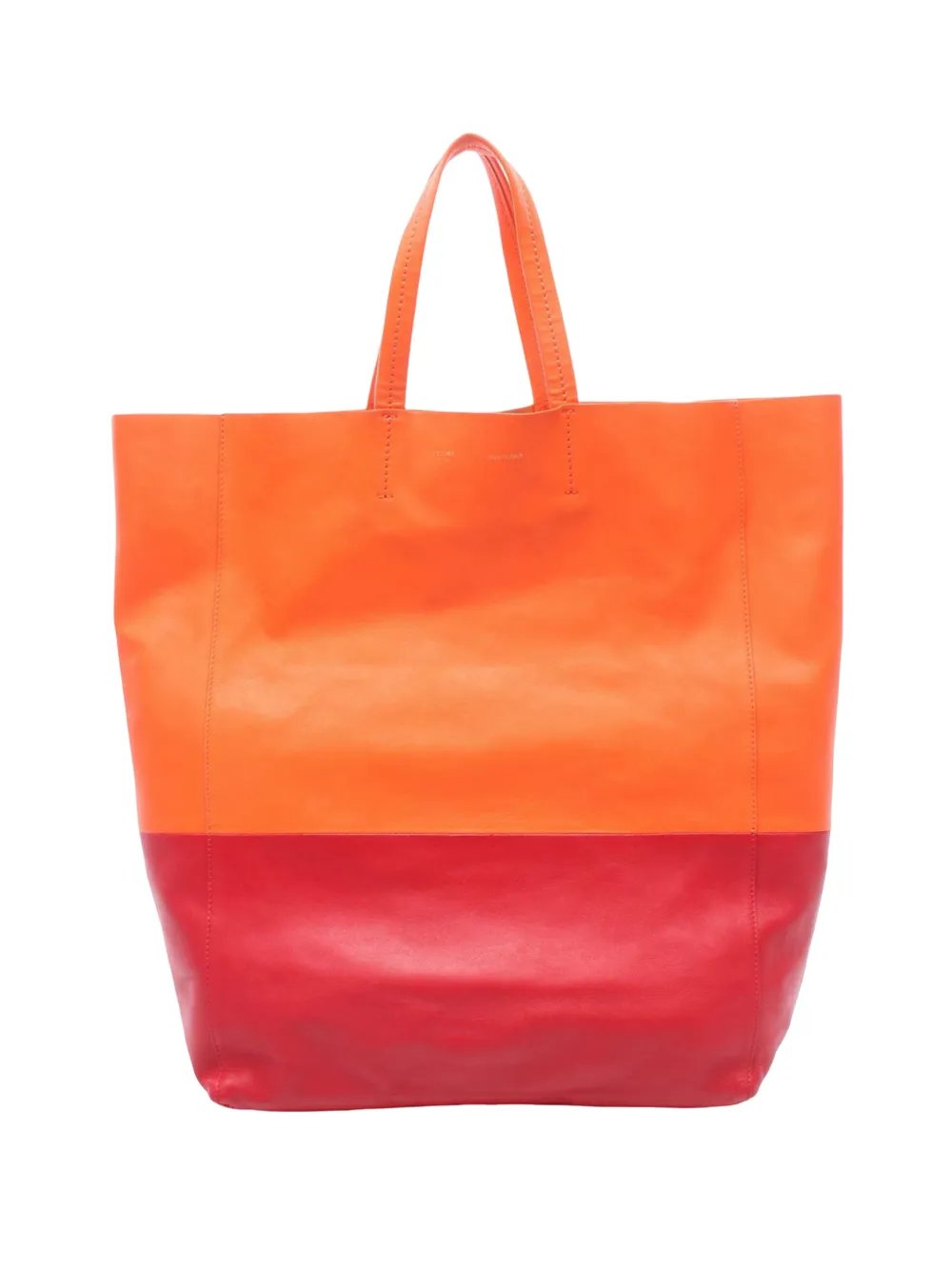 2010-2026 CELINE Horizontalkava leather Orange Red Used Women tote bag