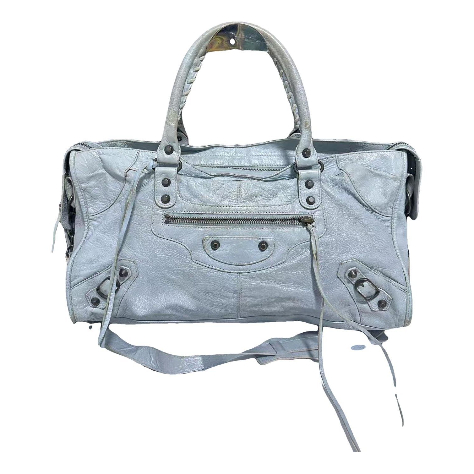 City leather handbag