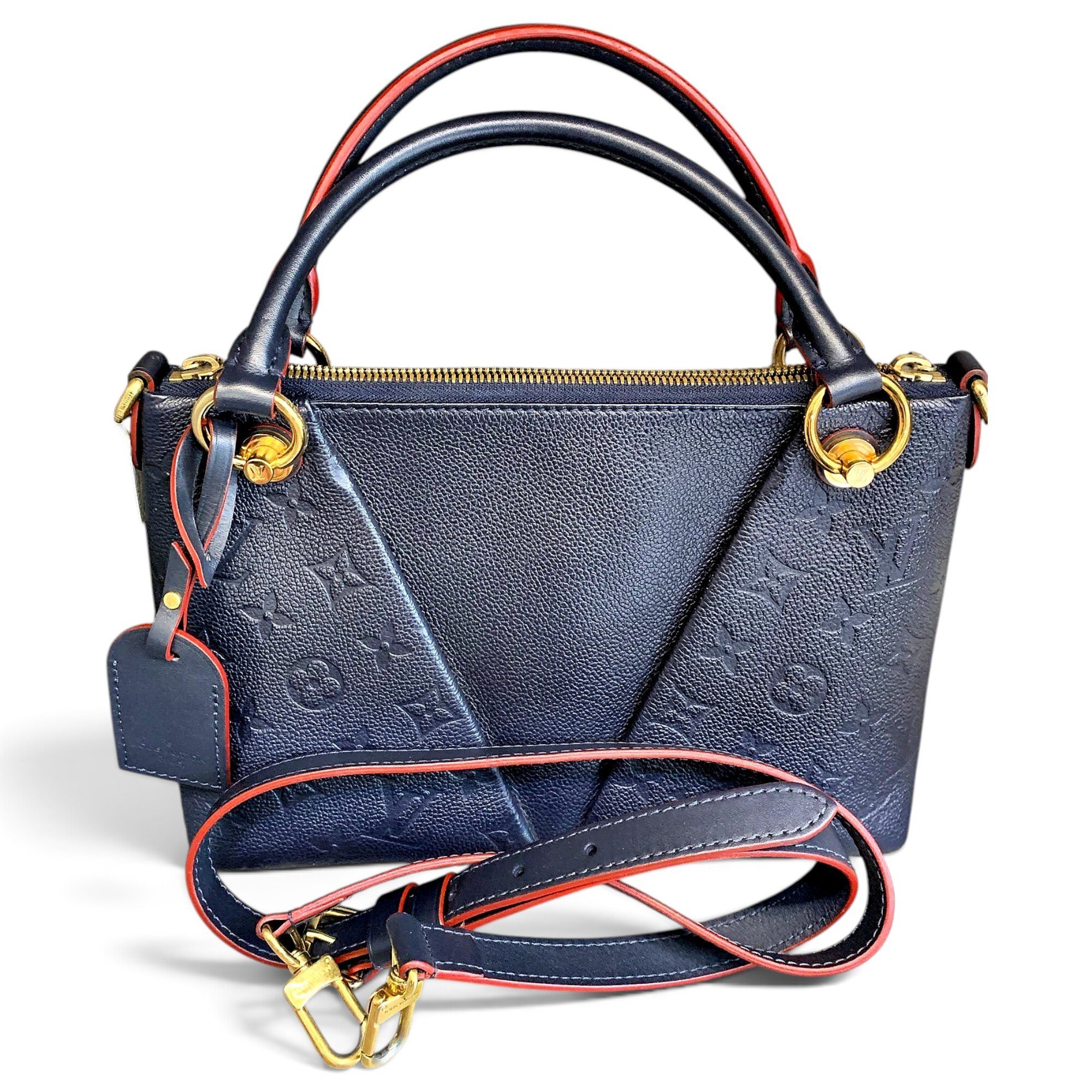 Tote V leather handbag