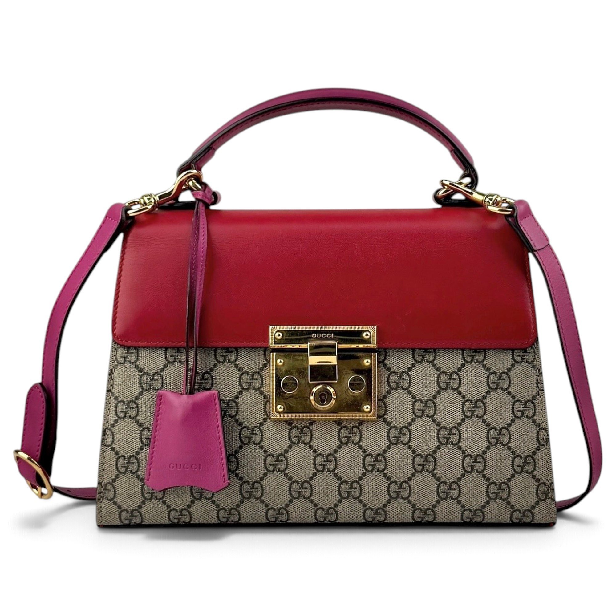 Padlock leather crossbody bag