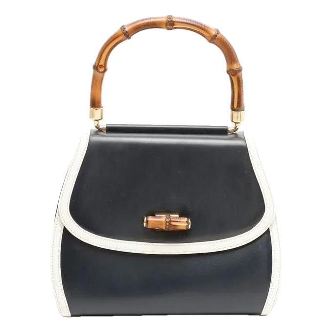 Lady Bamboo Top Handle leather handbag