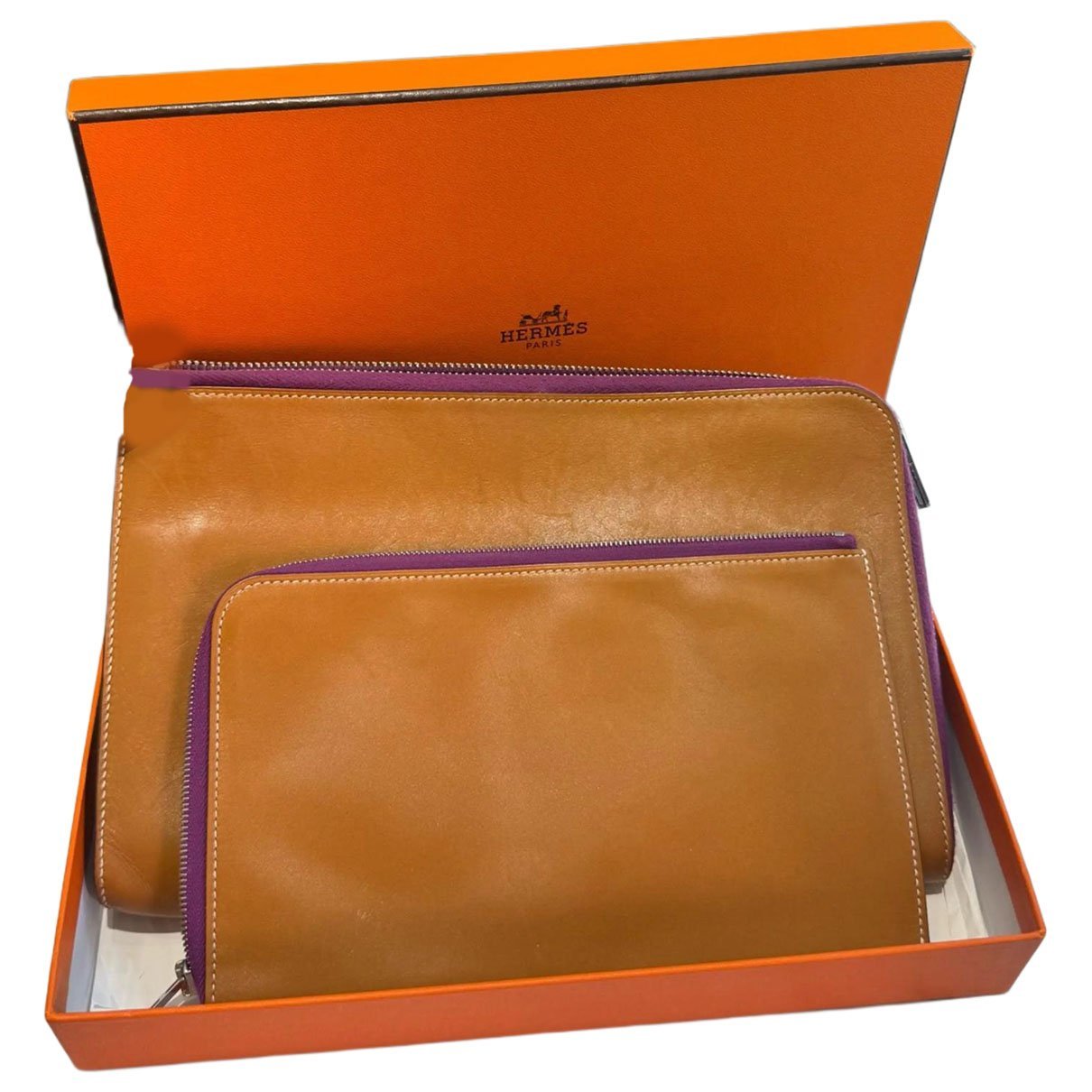 Leather clutch bag
