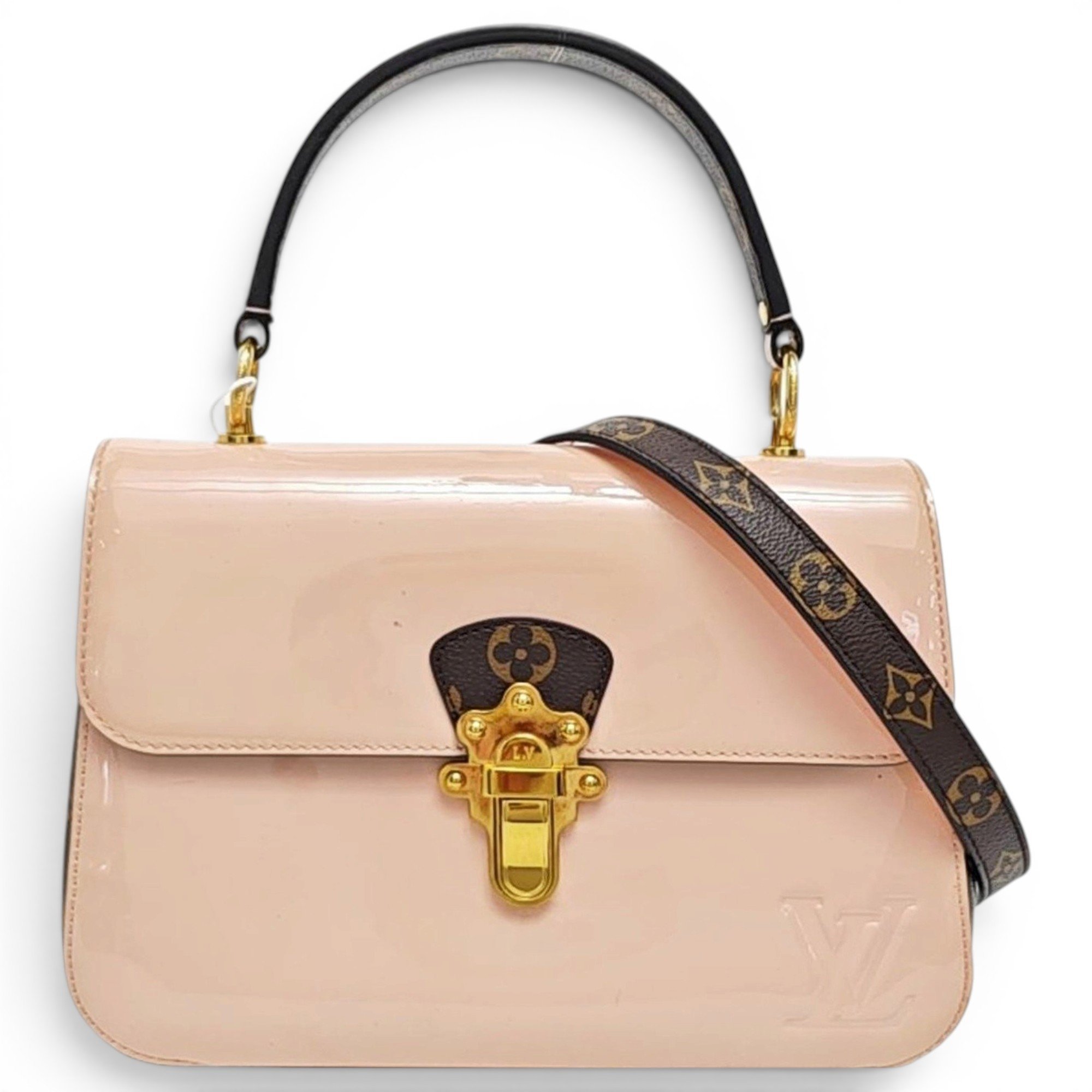 Cherrywood patent leather handbag