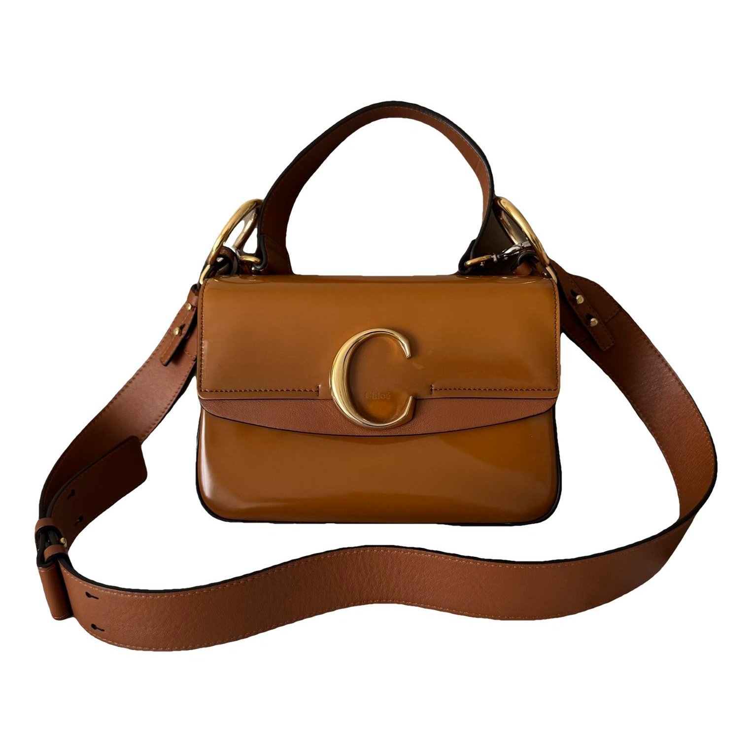 C patent leather handbag