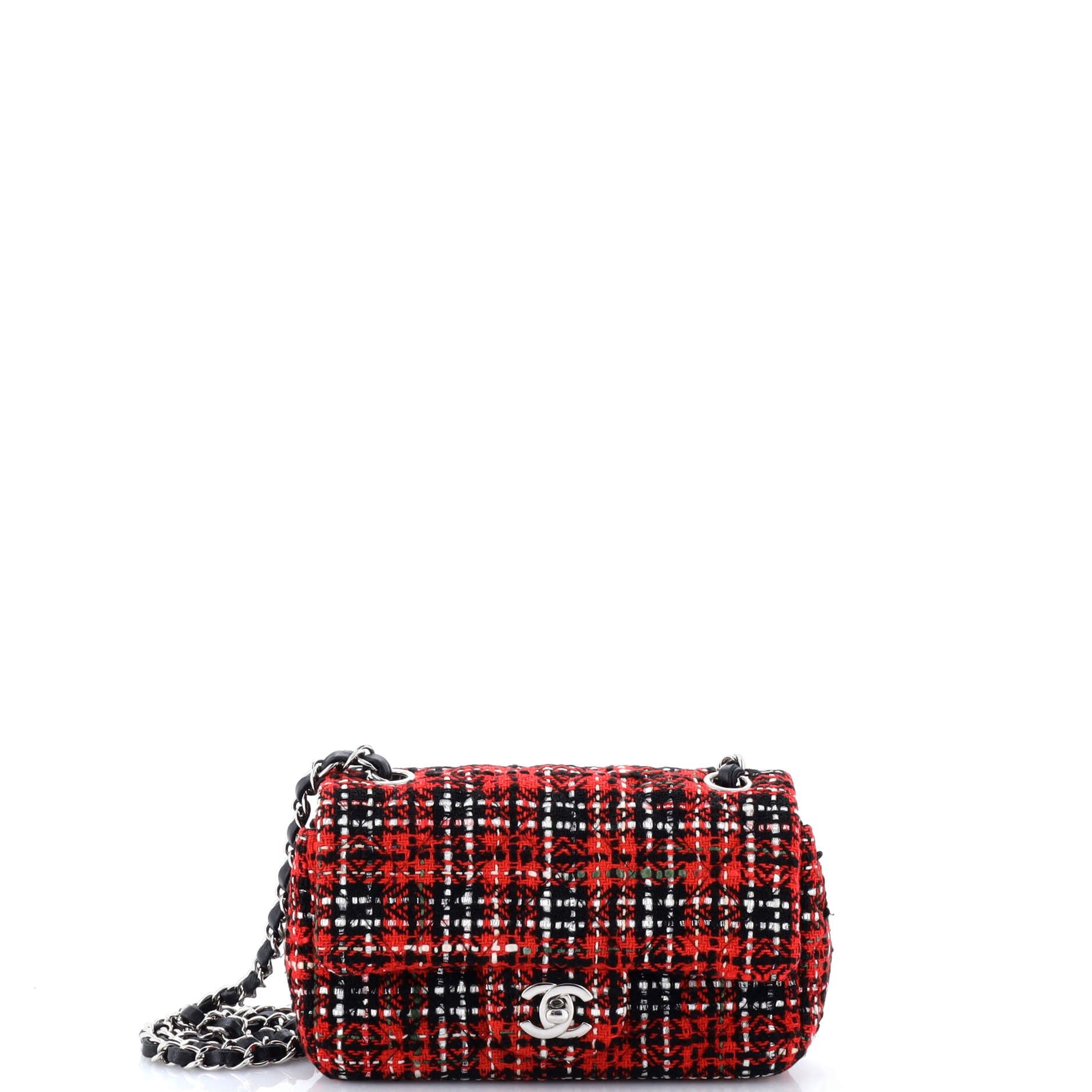 Chanel Classic Single Flap Bag Quilted Tweed Mini