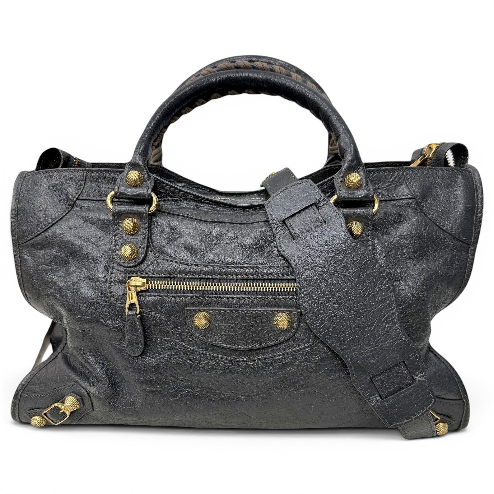 City leather handbag