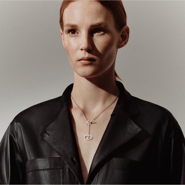 Sans Coloris Chaine d'Ancre Contour Pendant, Large Model