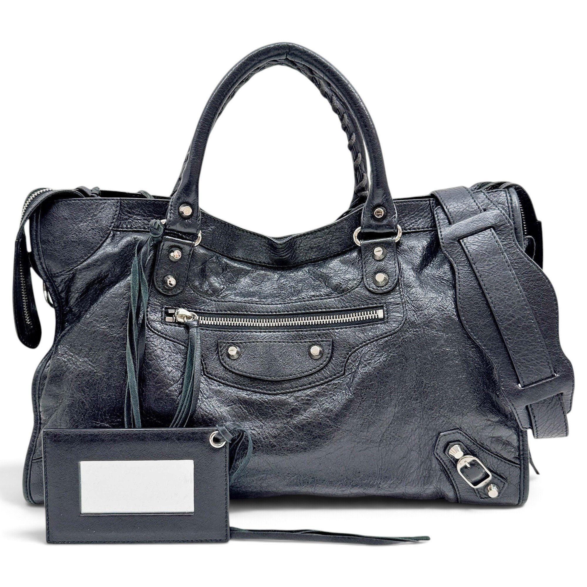 City leather handbag