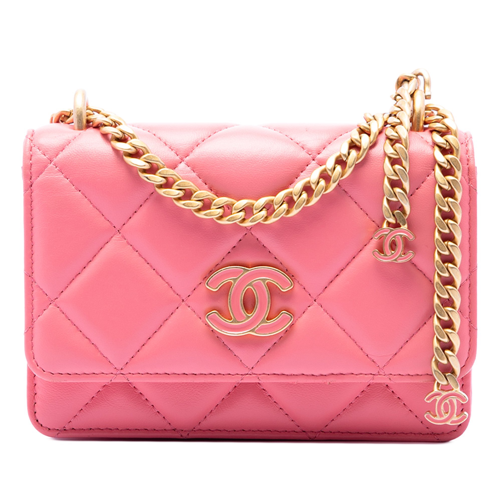 Wallet On Chain leather handbag