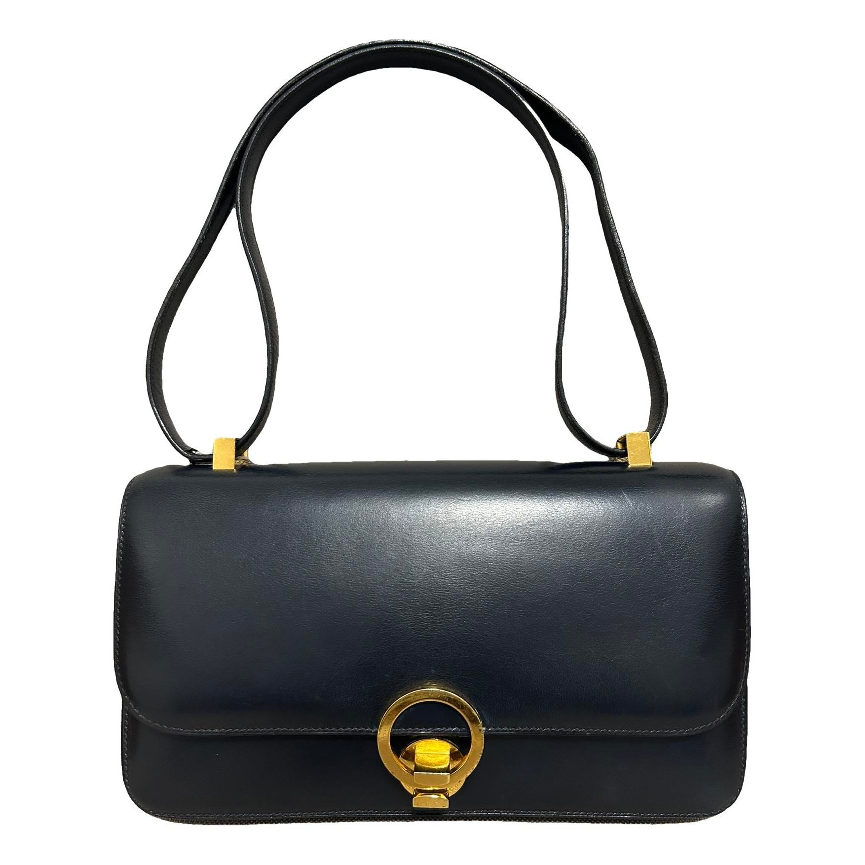 Ring leather handbag