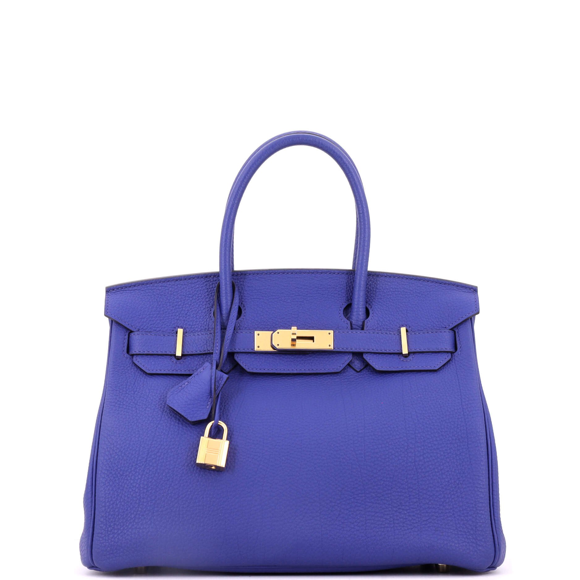 Birkin Handbag Bleu Electrique Togo with Gold Hardware 30