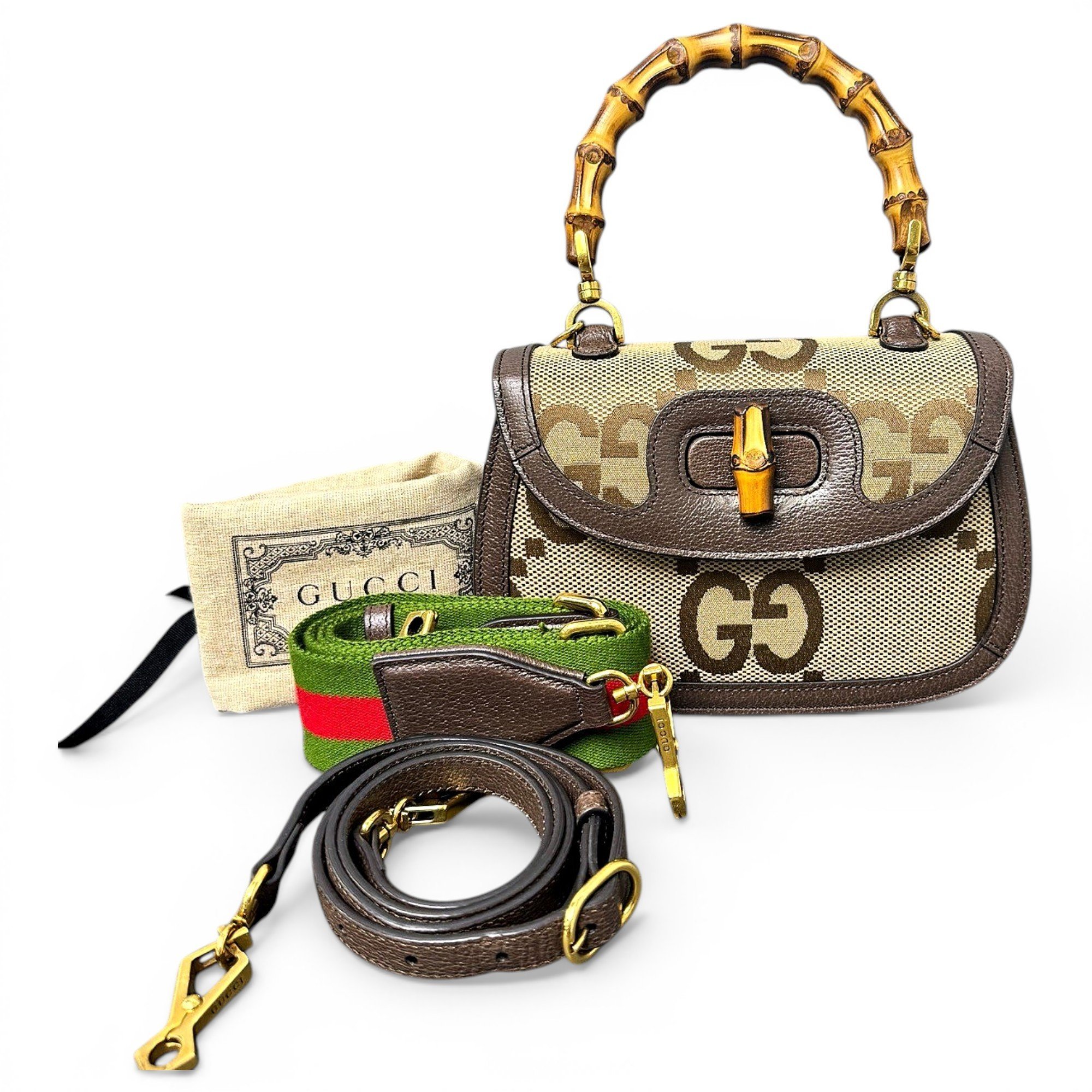 Convertible Bamboo Top Handle leather handbag