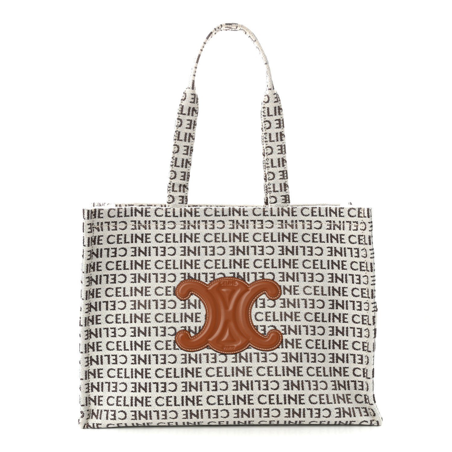 Celine Canvas Large All Over Cabas Thais Natural Tan