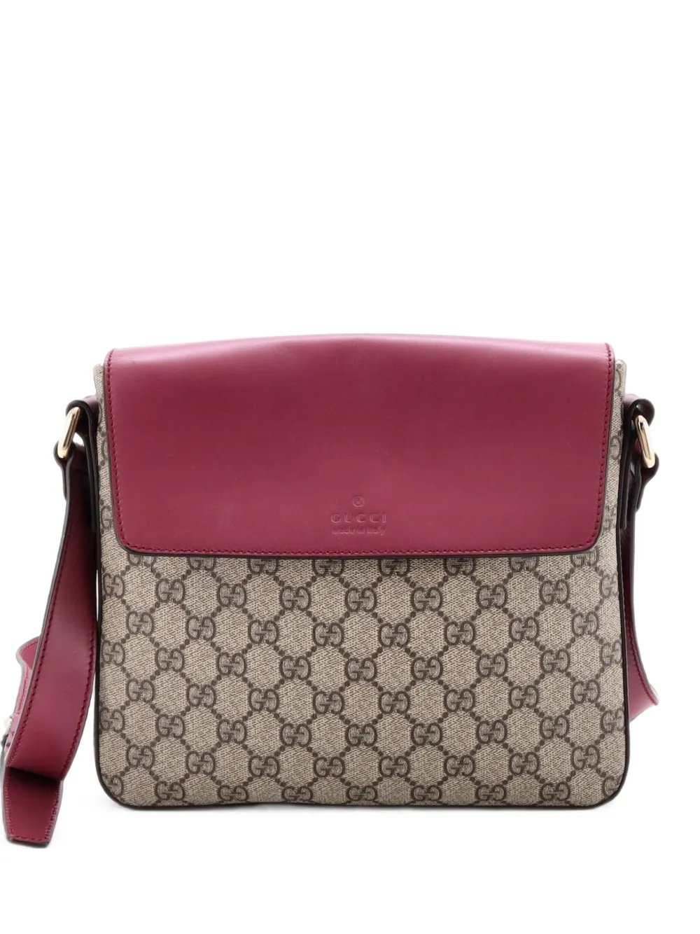 Flap Messenger Bag GG Coated Canvas with Leather Medium crossbody bag