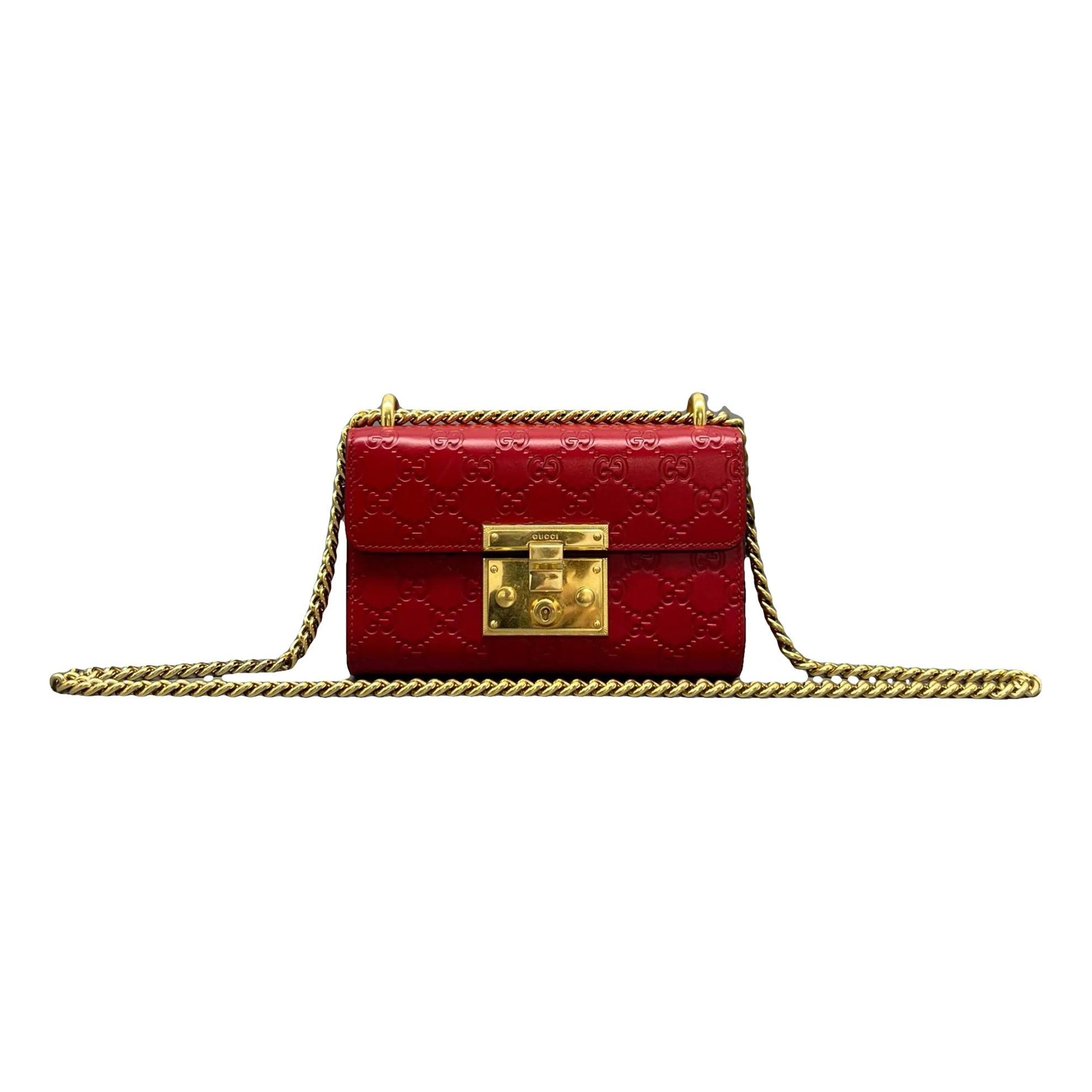 Padlock leather crossbody bag