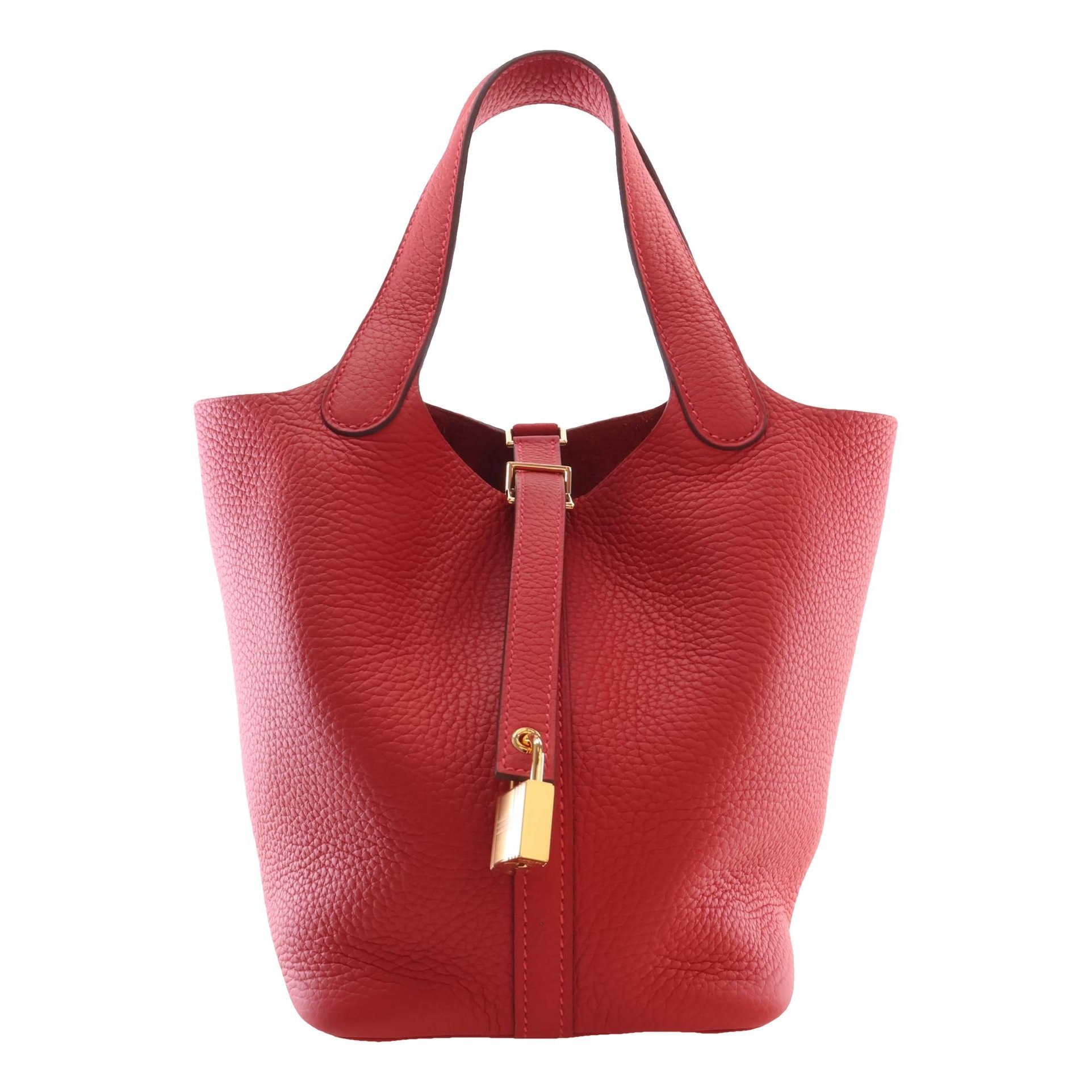 Picotin leather tote