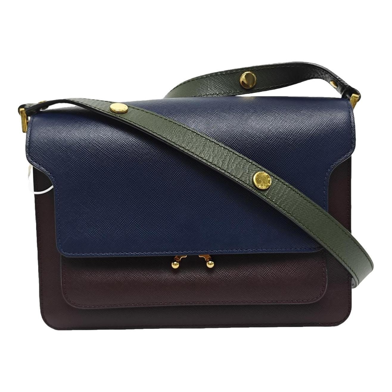 Trunk leather crossbody bag