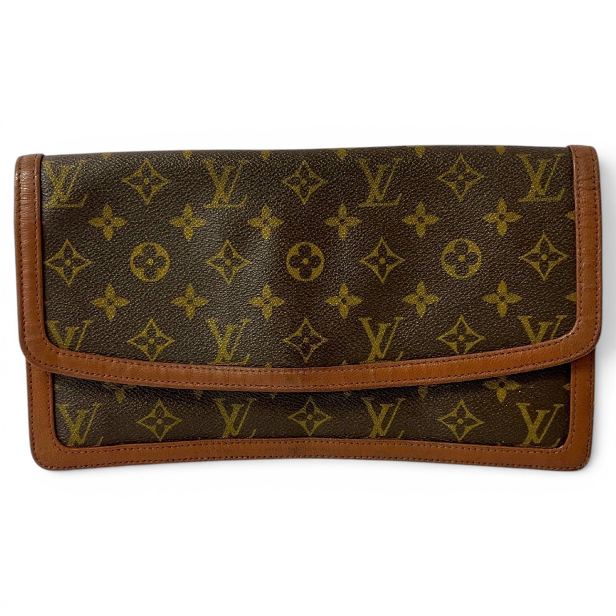 Leather clutch bag