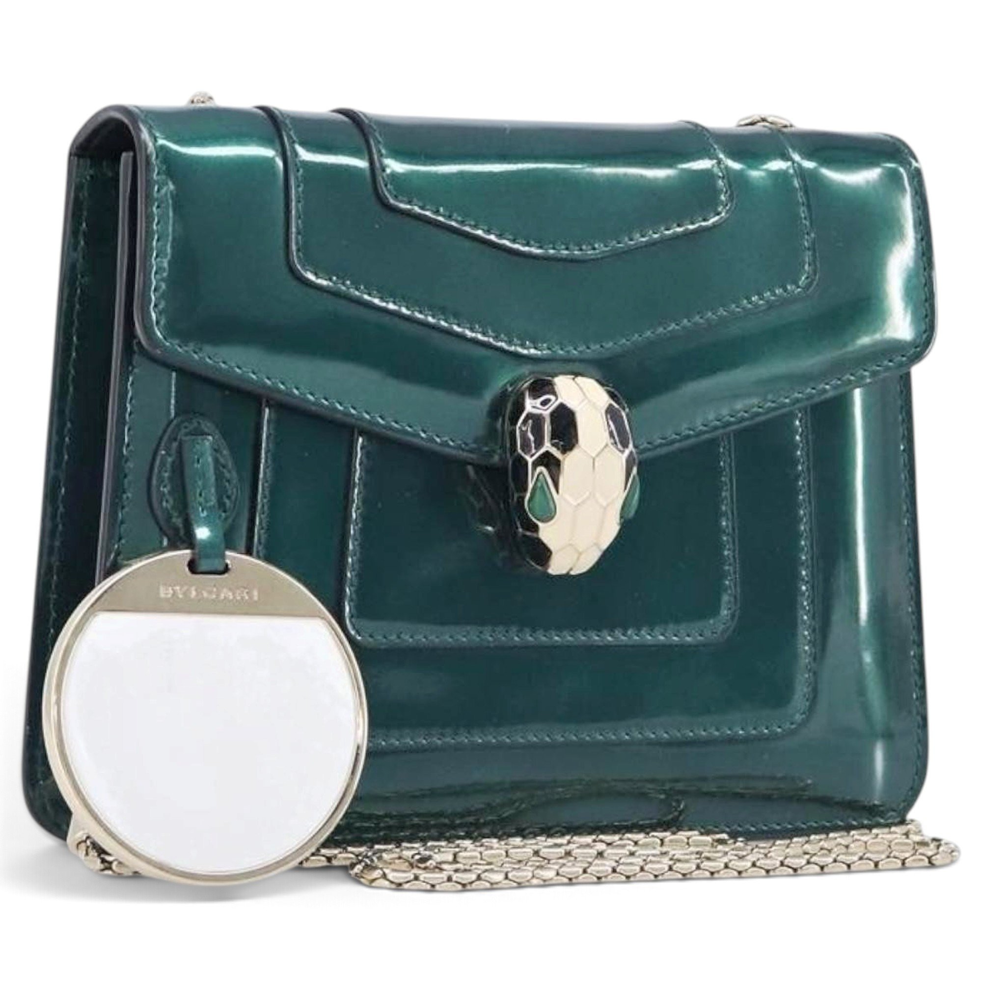 Serpenti patent leather handbag