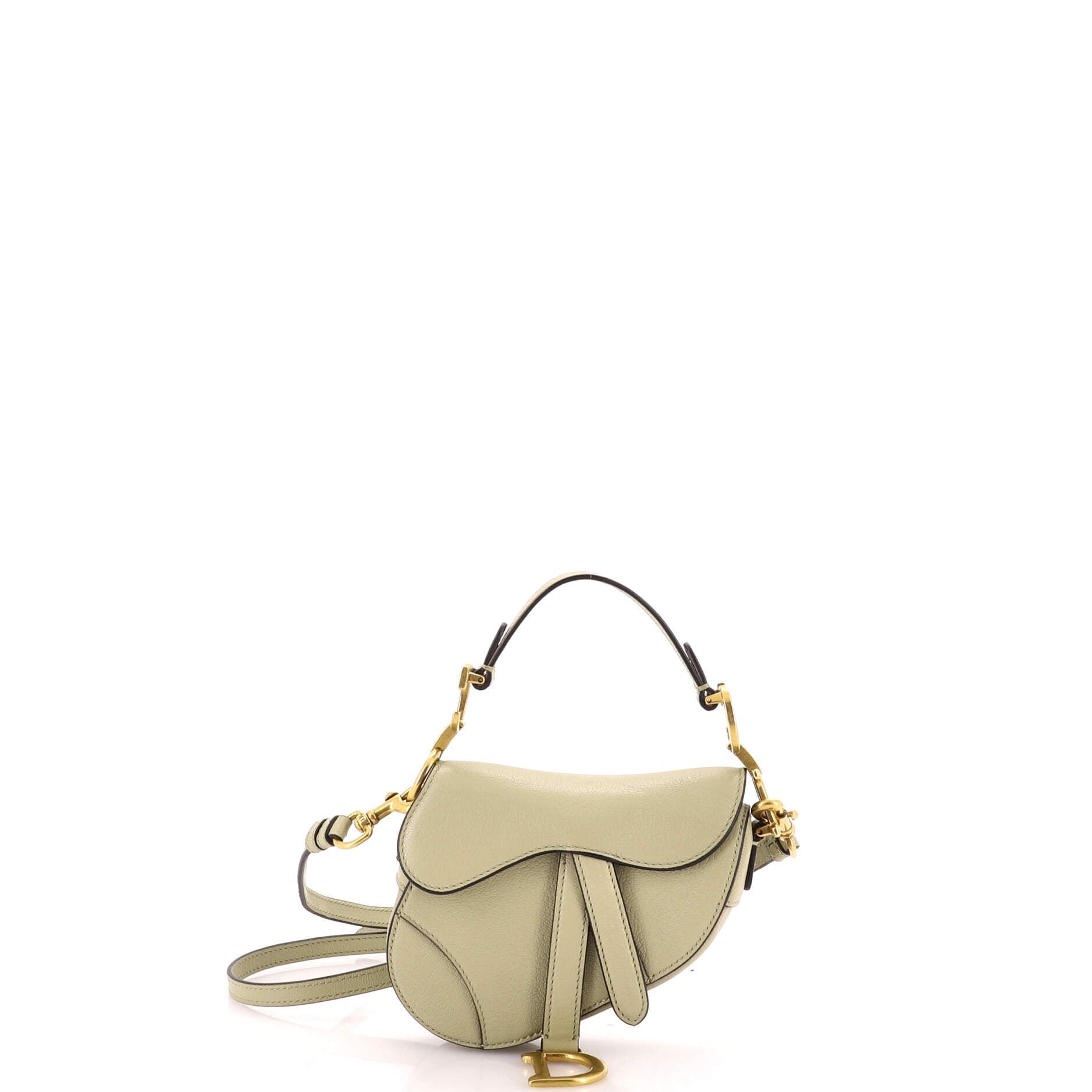 Saddle Handbag with Strap Leather Mini