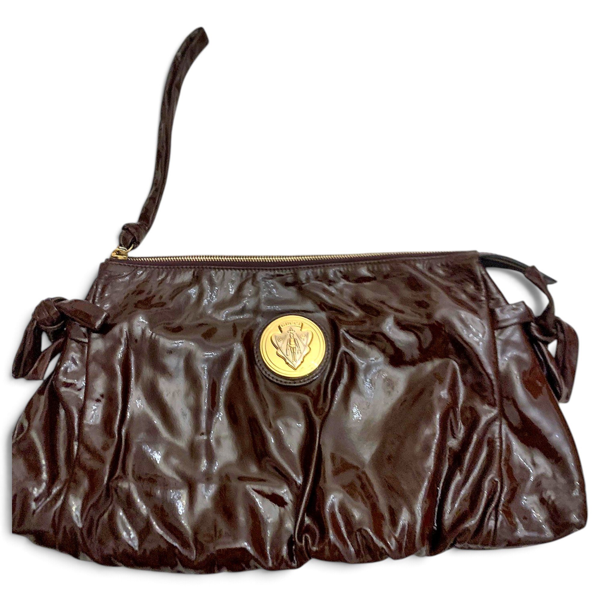Hysteria patent leather clutch bag