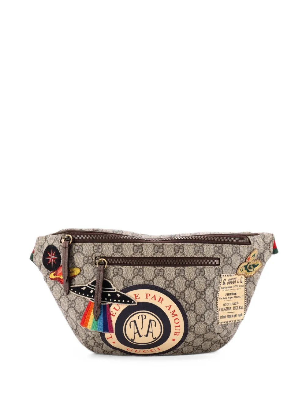 Courrier Zip GG Coated Canvas with Applique belt bag