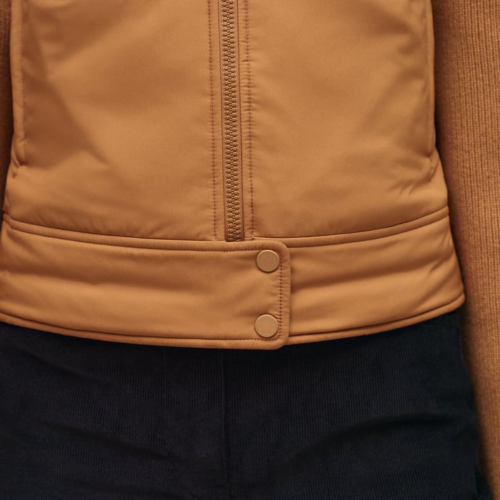 Marron Ocre Reversible Sleeveless Jacket