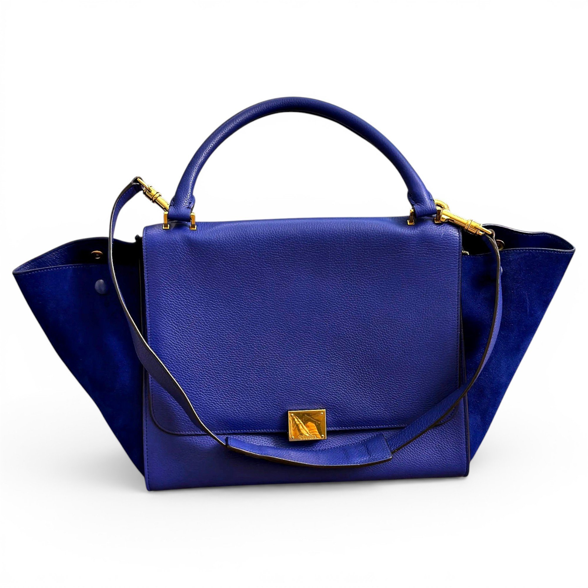 Trapèze leather handbag