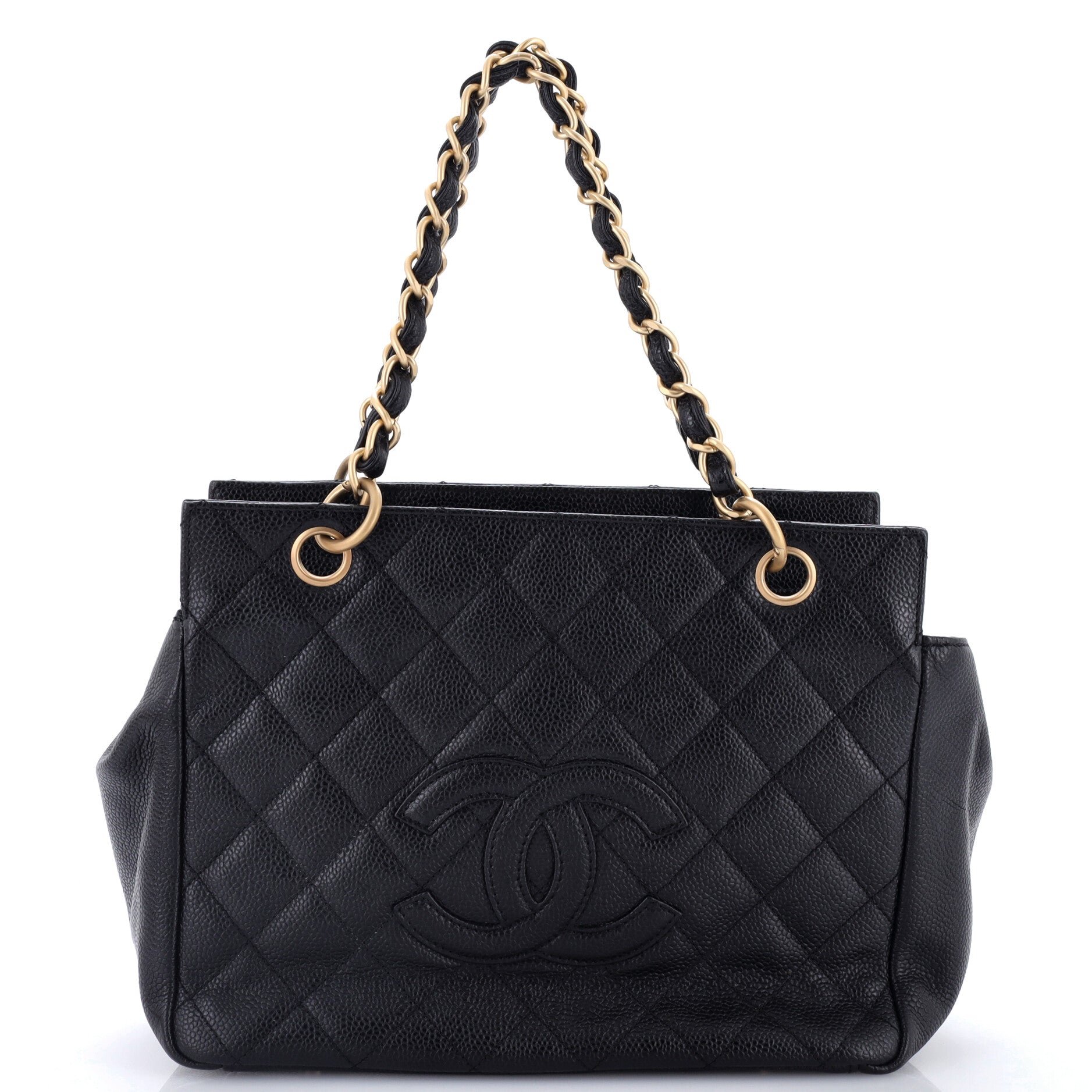 Petite Timeless Tote Quilted Caviar