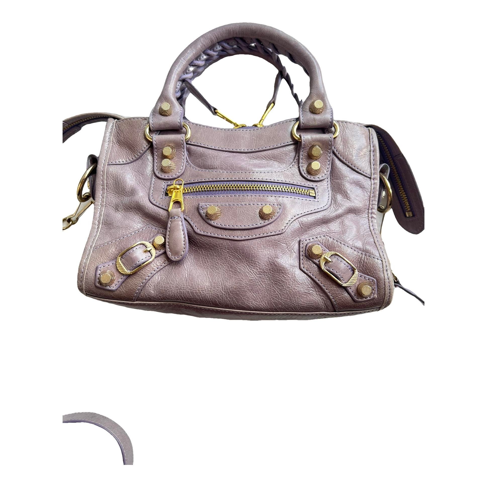 City leather handbag