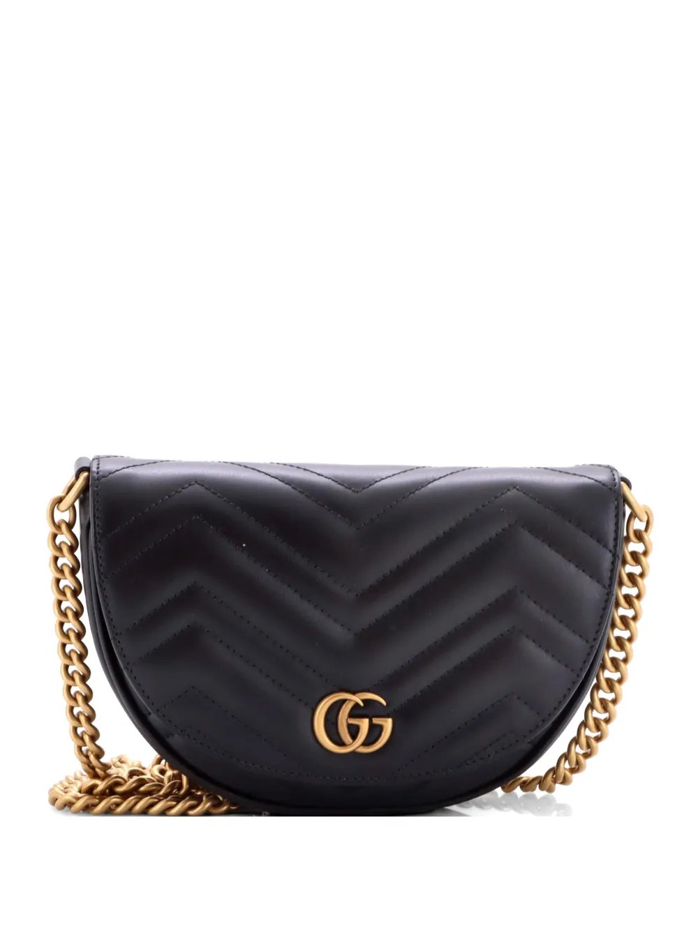 GG Marmont Half Moon Flap Matelasse Leather Mini crossbody bag