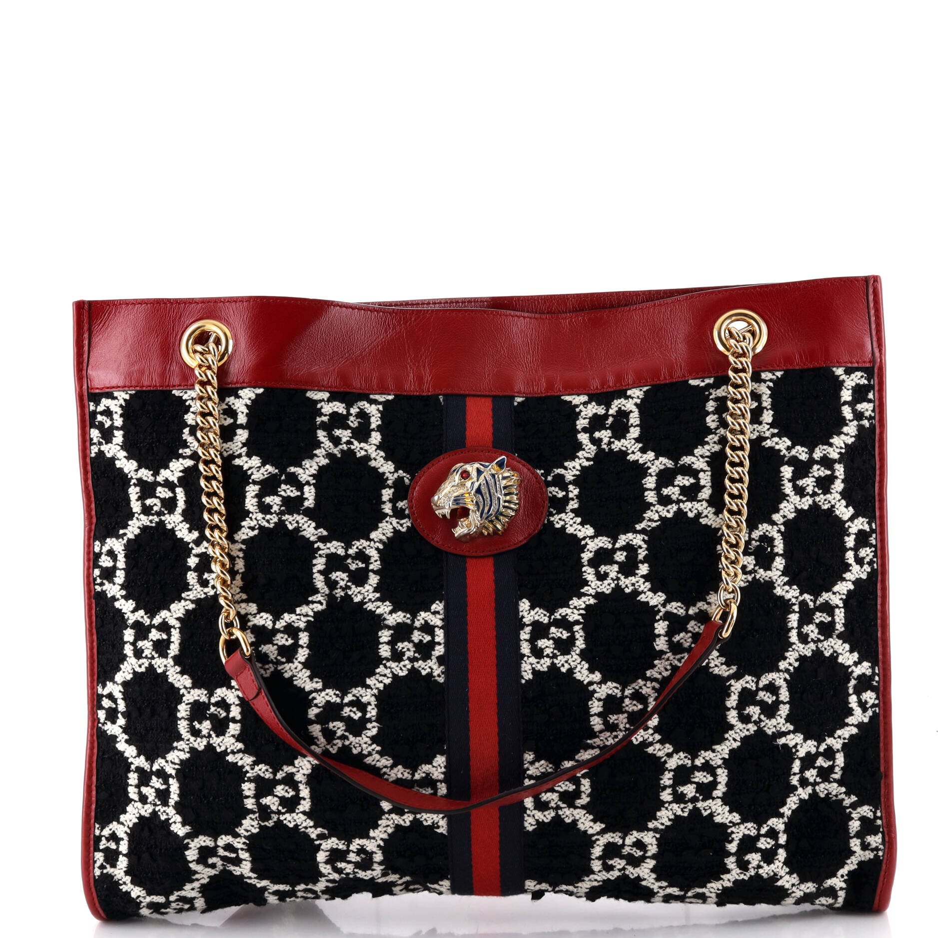 Rajah Chain Tote GG Tweed Large