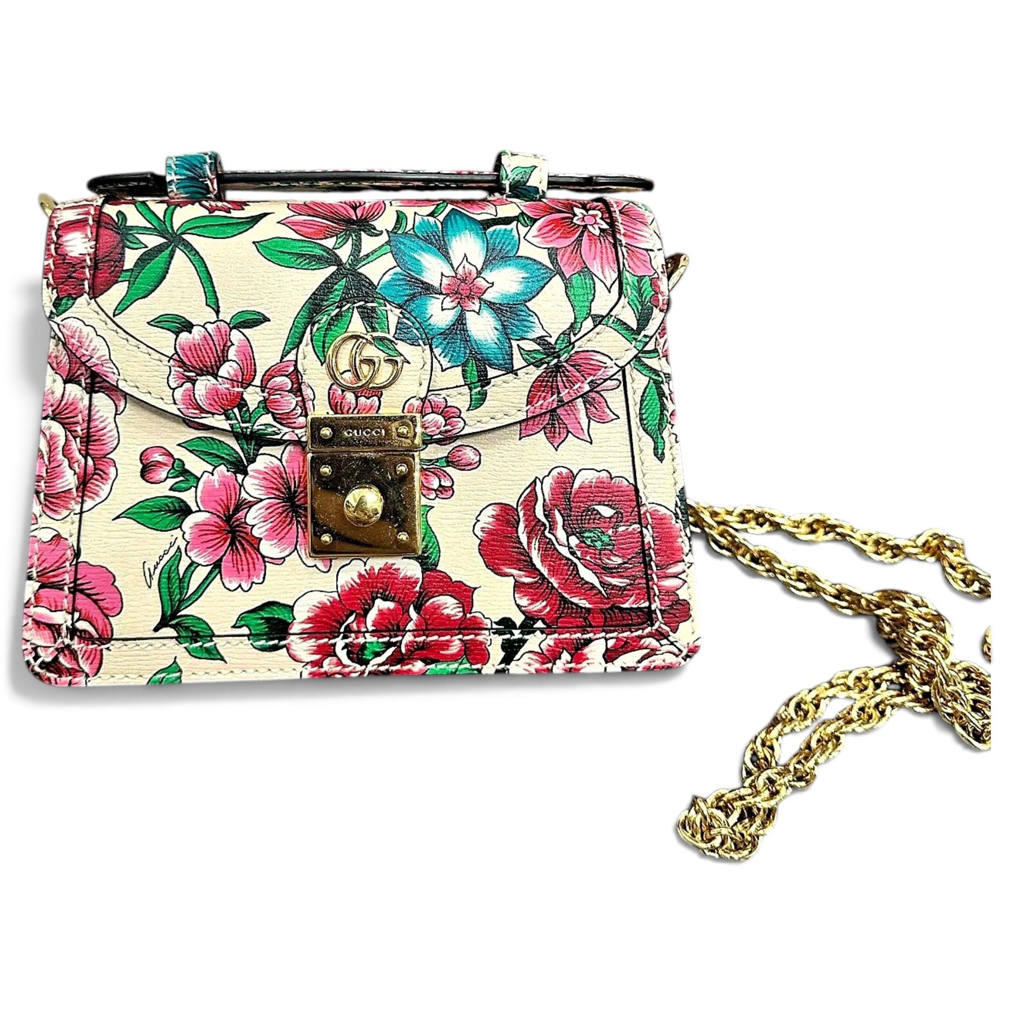 Ophidia Flap Top Handle leather handbag