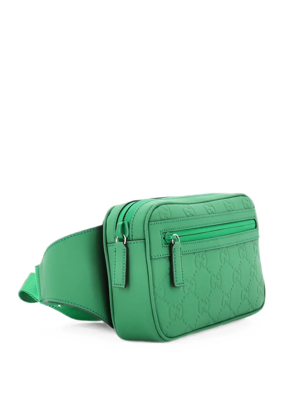 Front Zip GG Rubber Effect Leather belt bag