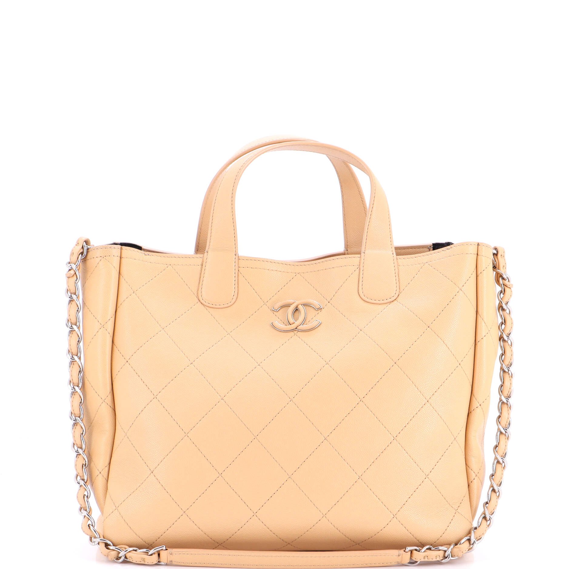 Covered CC Shopping Tote Stitched Caviar Medium