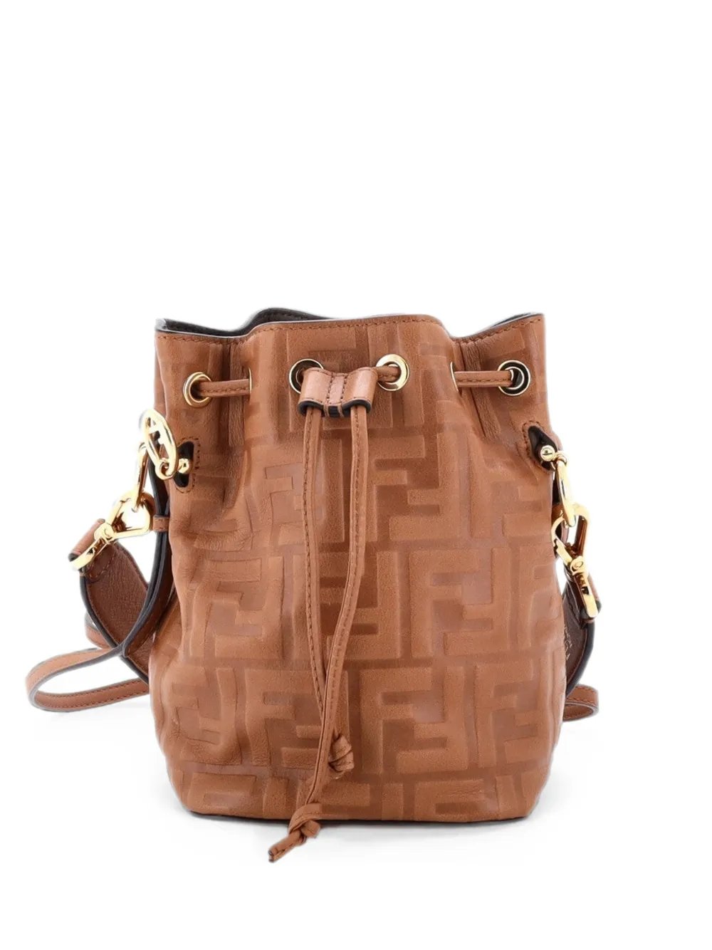 Mon Tresor Zucca Embossed Leather Mini bucket bag